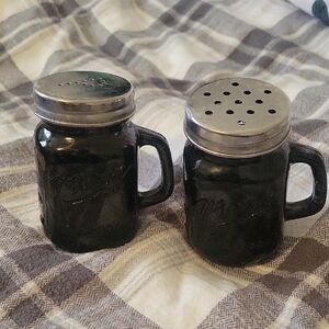 Black Mason Jar Salt and Pepper Shaker Set. 4 Oz Set. Iconic